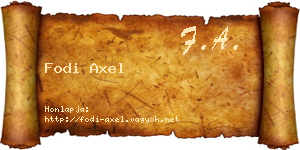 Fodi Axel névjegykártya